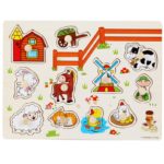 Puzzle en Bois Bébé Animaux de la Ferme 4