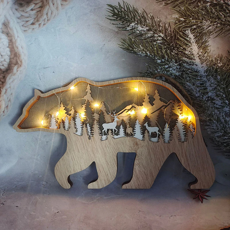 Décoration de Noël Ours Polaire en Bois • Maison du Bois