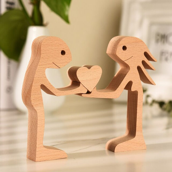 Statue en Bois Couple 2