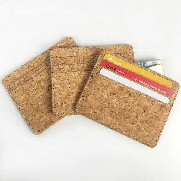 Porte-cartes en Grain de liège naturel horizontal pour hommes et femmes 3
