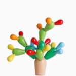 Jouet de construction Cactus en bois Montessori pour enfants 4