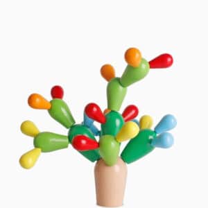 Jouet de construction Cactus en bois Montessori pour enfants 2