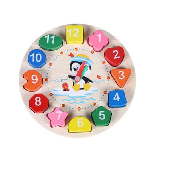 Puzzle horloge en bois pour enfants 2