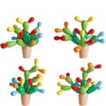 Jouet de construction Cactus en bois Montessori pour enfants 7
