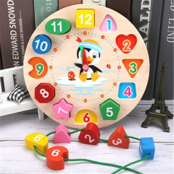 Puzzle horloge en bois pour enfants 3