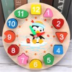 Puzzle horloge en bois pour enfants 8