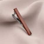 Ensemble de boutons de manchette et pince cravate marron en bois pour hommes 4