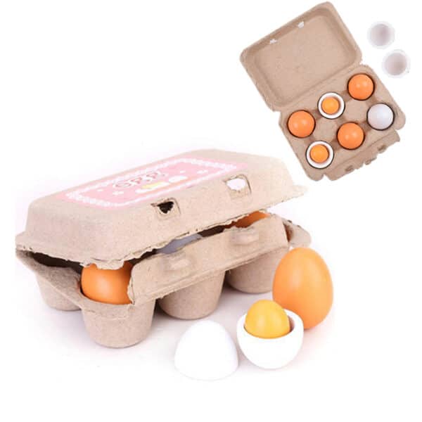 Jeu de simulations d’œufs en bois pour enfants 2