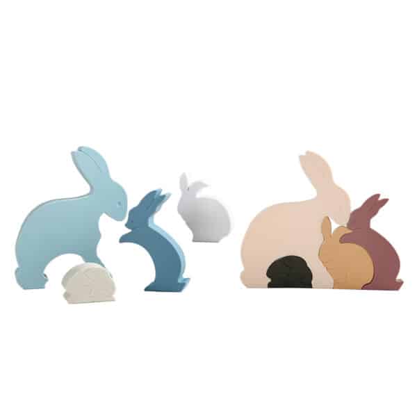 Jouets éducatifs puzzle en silicone lapin pour enfants 2
