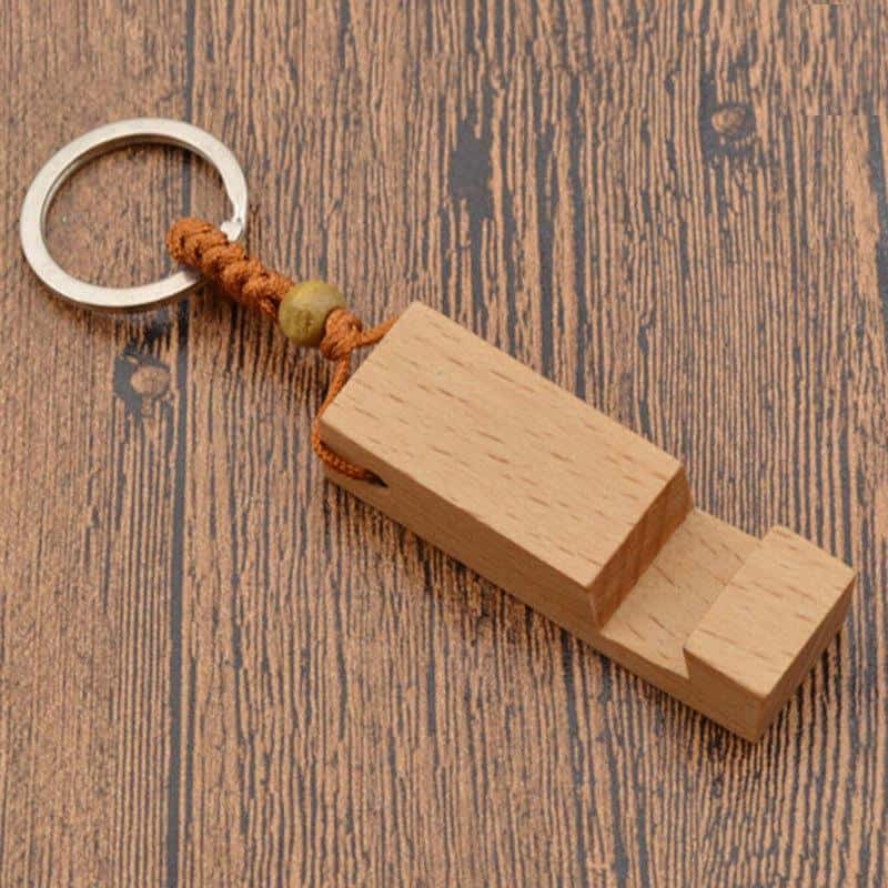 Porte-clés pendentif et support de téléphone en bois 10