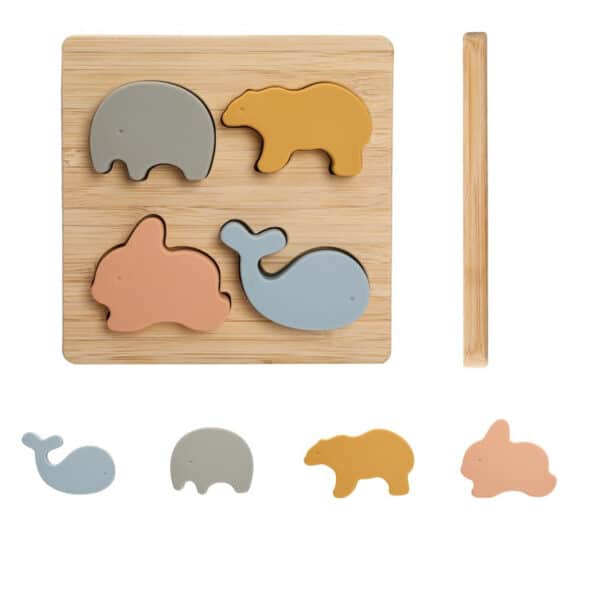 Jouet d’inspiration Montessori formes animales en bois 2