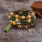 Ensemble de bracelets assortis en bois et pierres avec arbre de vie 3