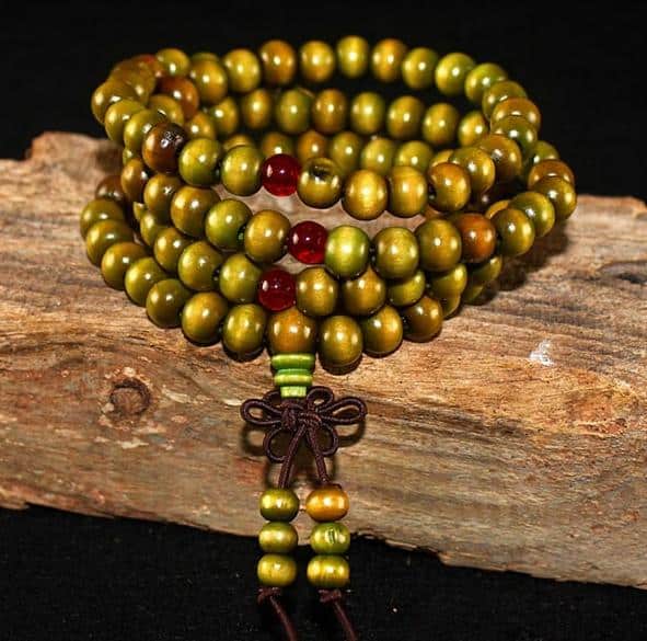 Bracelet bouddhiste, avec perles en bois 14