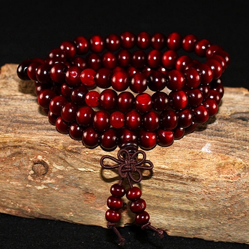 Bracelet bouddhiste, avec perles en bois 10