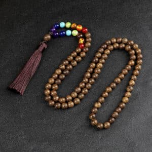 Collier de perles en bois avec 108 perles Mala