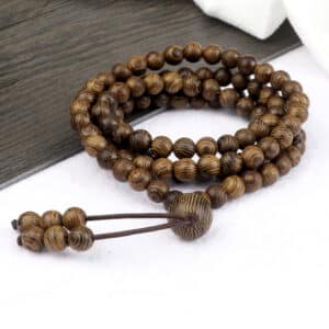 Bracelet/collier de perles en bois, spirituel 3