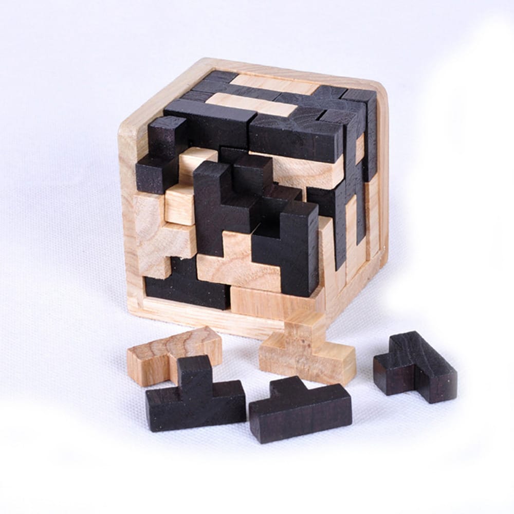 Puzzle 3D en bois en forme de cube 8