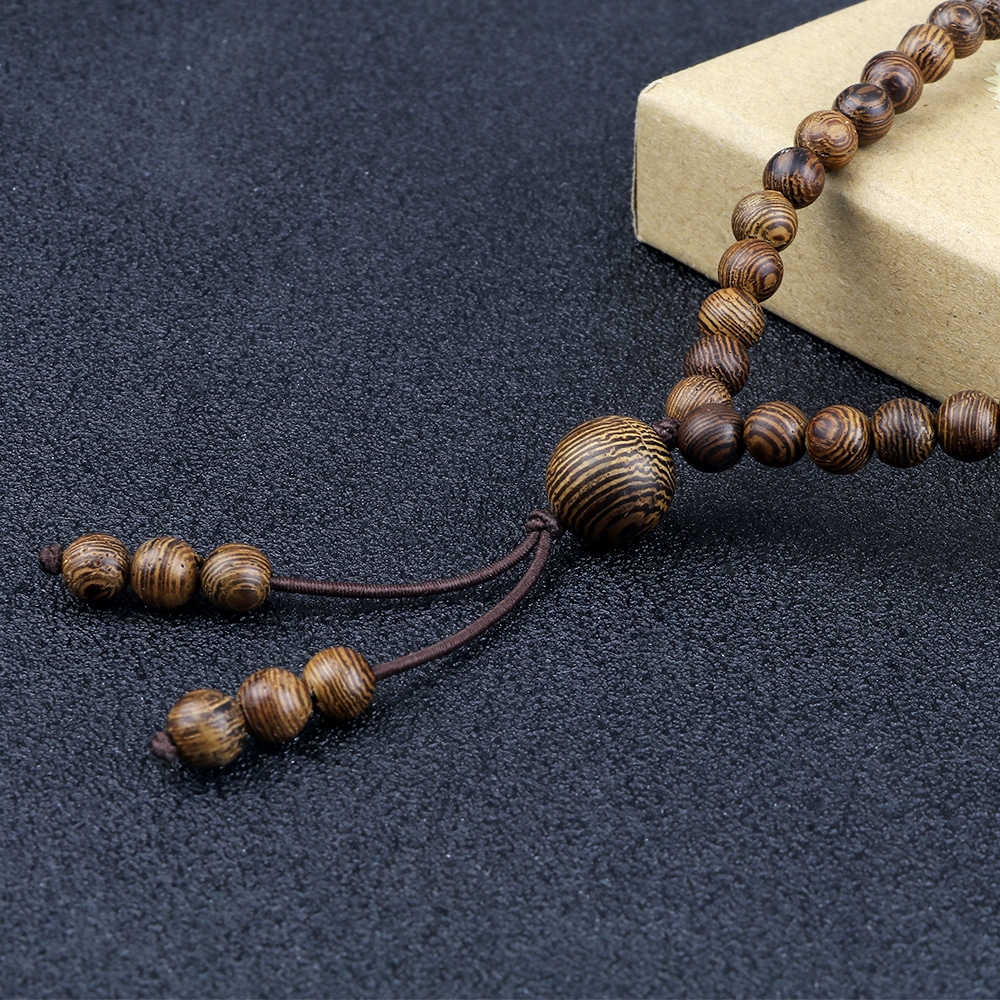 Bracelet/collier de perles en bois, spirituel 9