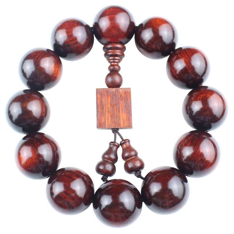 Bracelet de perles de prière en bois de santal rouge 7