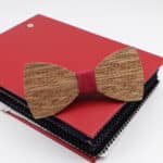 Noeud papillon en bois et tissu coloré pour homme 6