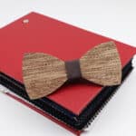 Noeud papillon en bois et tissu coloré pour homme 5