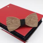Noeud papillon en bois et tissu coloré pour homme 3