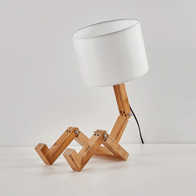 Décoration bois lampe de chevet ou de bureau style petit bonhomme en bois 10