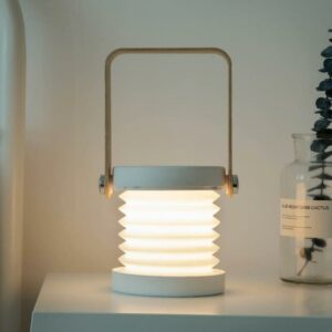 Décoration bois veilleuse LED pliable avec poignée 2