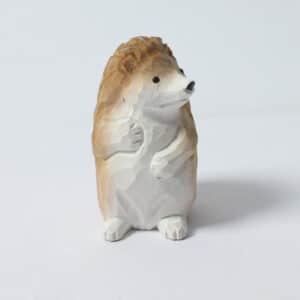 Animal en Bois de Style Hérisson Sculpté à la Main