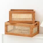 Caisse en Bois Vintage pour Rangement en Bambou 3