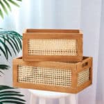 Caisse en Bois Vintage pour Rangement en Bambou 4