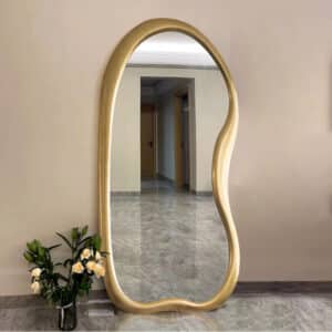 Grand Miroir en Bois Mural de Style Nordique