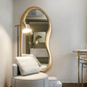 Grand Miroir en Bois Mural de Style Nordique 2