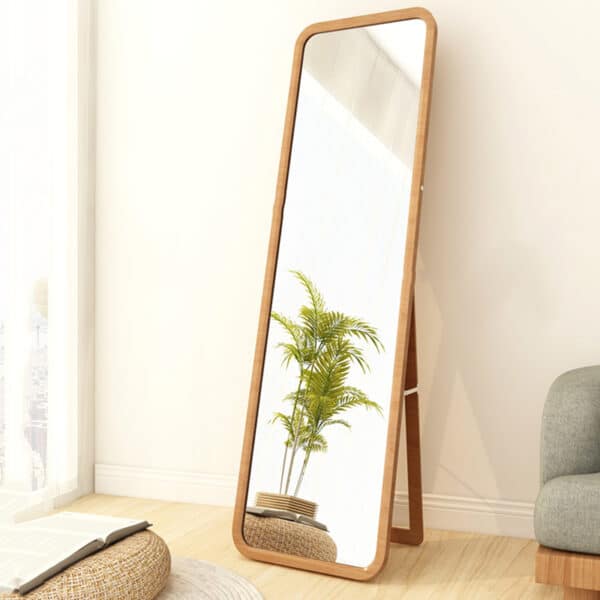 Grand Miroir en Bois Rectangulaire sur Pied à Design Nordique 2