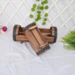 Jardinière en Bois Carbonisé à Design Vintage 5