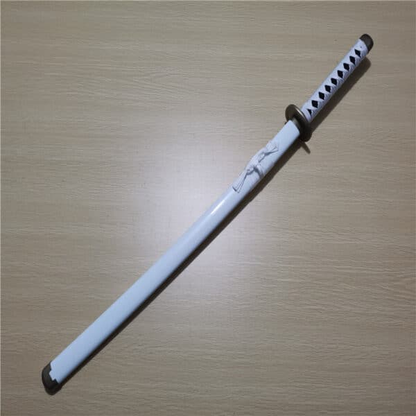 Katana en Bois avec Fourreau Blanc 2