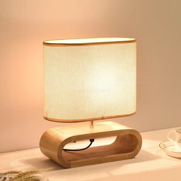 Lampe de Chevet en Bois Massif au Design Moderne 2
