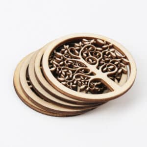 Lot de Dix Arbres de Vie en Bois Artisanaux