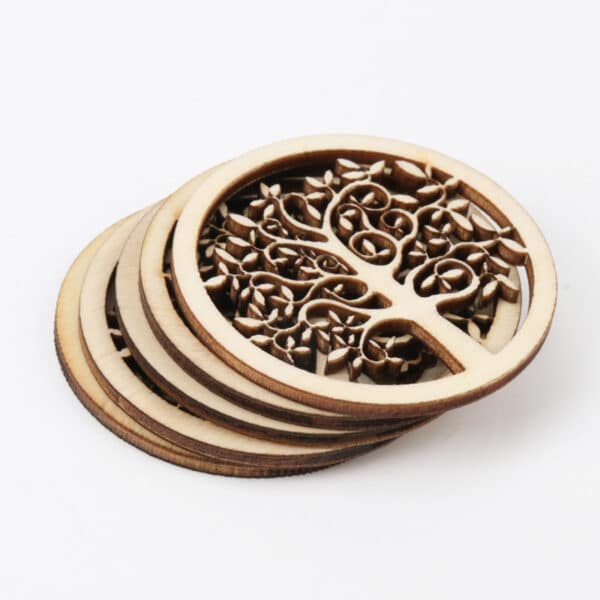 Lot de Dix Arbres de Vie en Bois Artisanaux 2