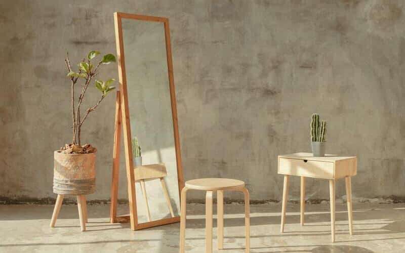 Miroir rectangulaire en bois