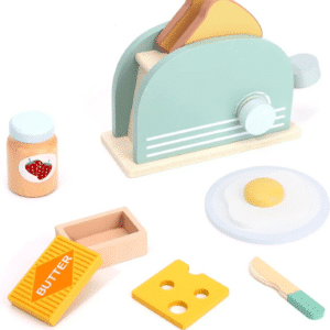 Cuisine en Bois Jouet avec Oeuf et Machine à Pain