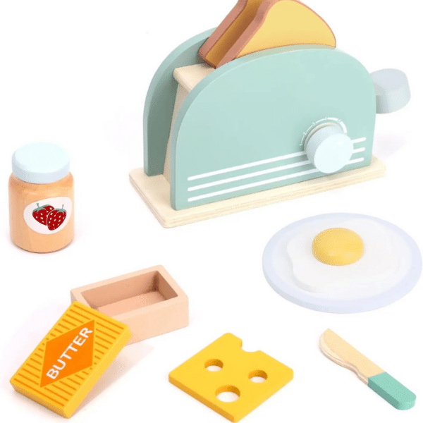 Cuisine en Bois Jouet avec Oeuf et Machine à Pain 2