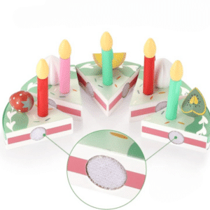 Cuisine en Bois Jouet de Style Gâteau d’Anniversaire avec Bougies 2