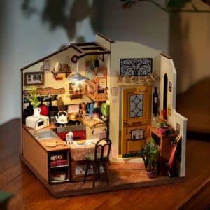 Maison de Poupée en Bois Cuisine Miniature pour Enfants 2