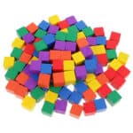 Lot de Cent Cubes en Bois Colorés pour Enfants 3