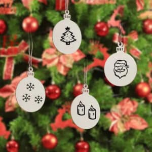 Lot de Vingt Boules en Bois Style Décoration de Noël à Personnaliser 2