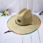 Chapeau de Paille avec Motifs de Feuilles Multicolores 5